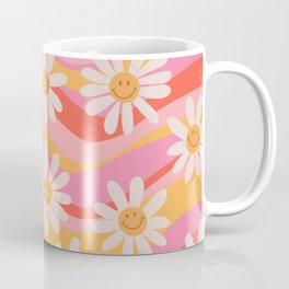 Wavy Daisies Coffee Mug | 70S, Curated, Painting, Smiley, Ditsy, 60S, Hippie, Flowers, Pattern, Floral 