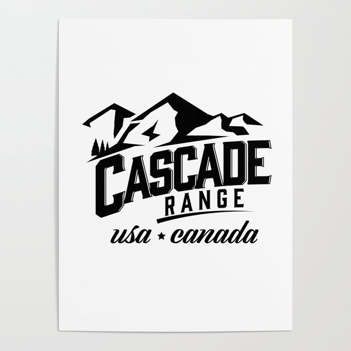 Cascade Range USA Canada vintage logo Poster by Nicks Emporium Society6