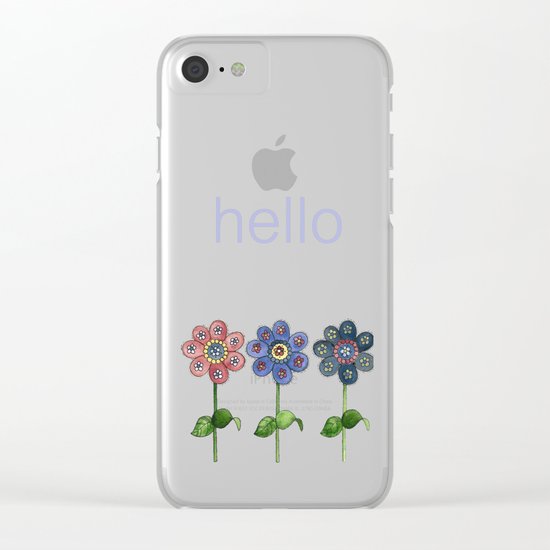 Flower Row Clear iPhone Case