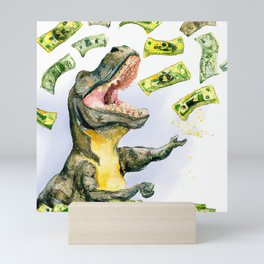 A Rich T-Rex Mini Art Print
