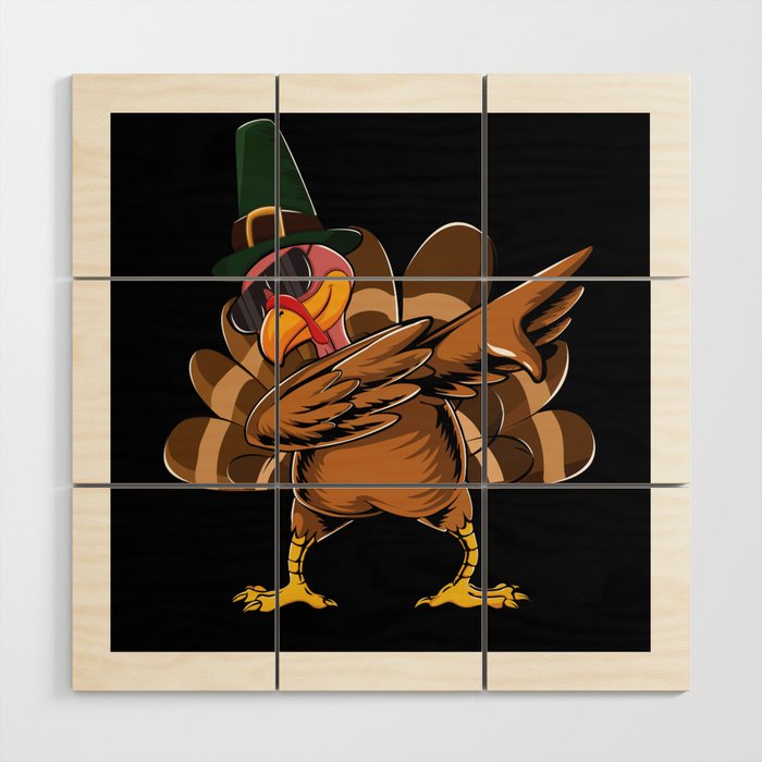 Dab Dabbing Turkey Fall Autumn Thanksgiving Wood Wall Art