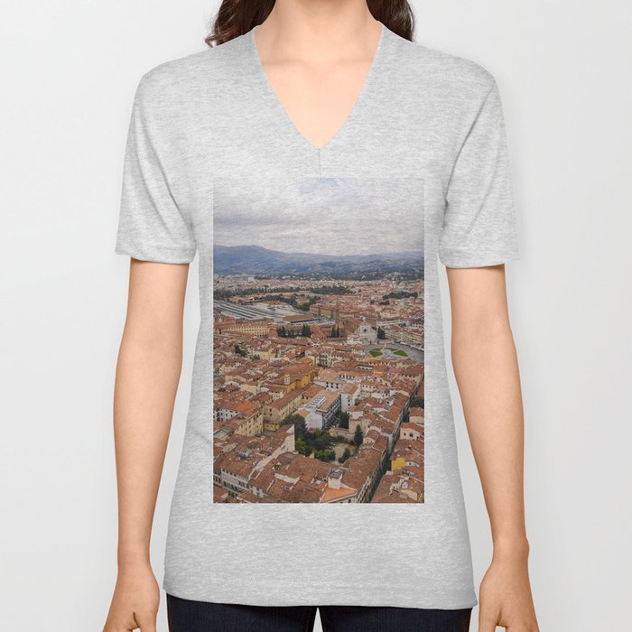 Florence Cityscape - Italy V Neck T Shirt