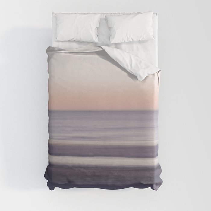 Soft dreamy portugese sunset art print- pastel long exposure- ocean nature and travel photography Duvet Cover