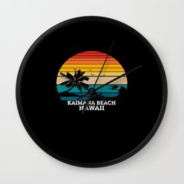 Kaimana Beach Hawaii gift Wall Clock | Hawaii, Surfing, Aloha, Gift, Hawaiisunrise, Graphicdesign, Souvenir, Beach, Lifestyle, Sunset 