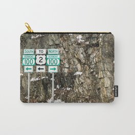 Vermont Route 100 Carry-All Pouch | Route100, Color, Driving, Vermont100, Digital, Roadsigns, Roadtrip, Vt, Stowe, Photo 