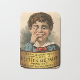 Pettit's Eye Salve Bath Mat | Funny, Weird, Health, Vintage, Magazine, Graphicdesign, Illustration, Medicine, Retro, Digitaldesign 