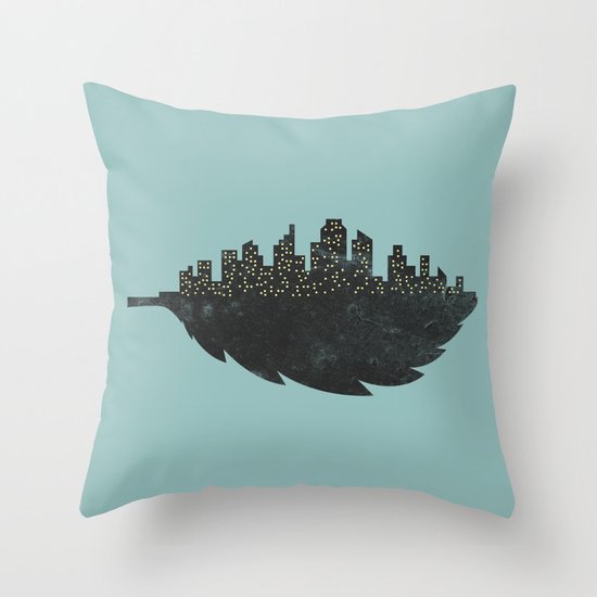 Leaf City Throw Pillow