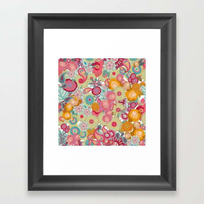 Vibrant floral Framed Art Print