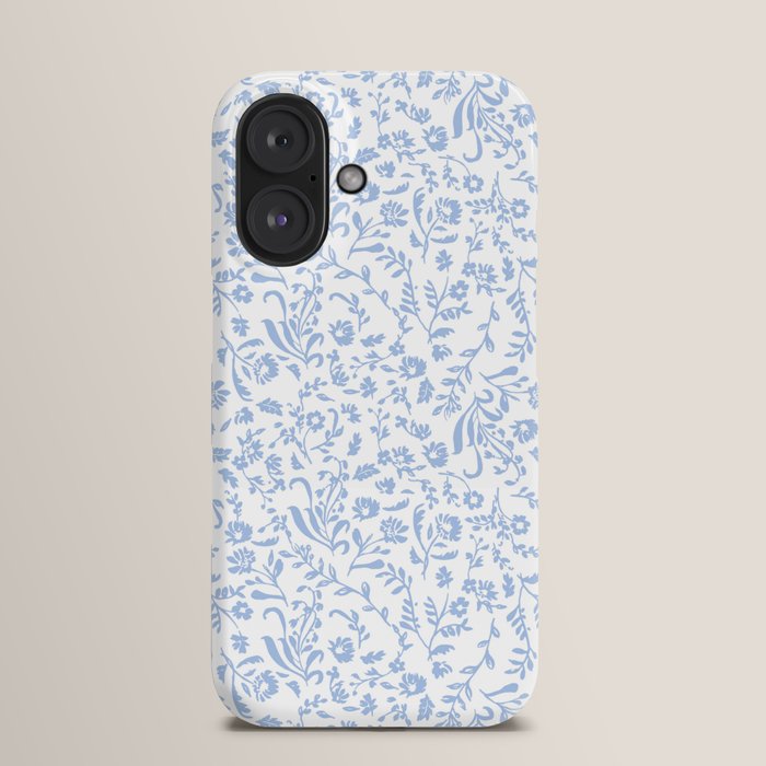 Ditsy Toile Floral Blue and White