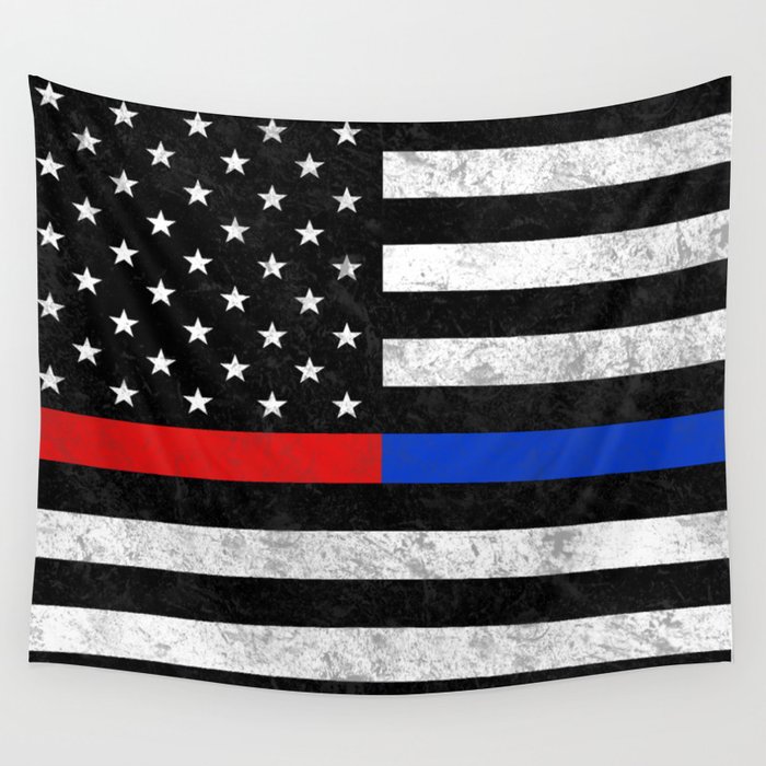 Fire Police Flag Wall Tapestry