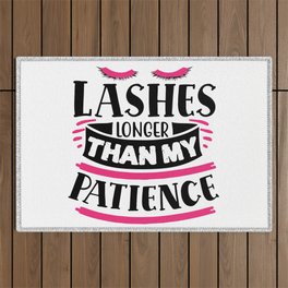 Lashes Longer Than My Patience Funny Quote Outdoor Rug