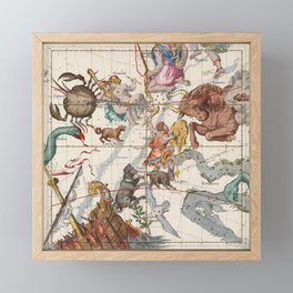 Vintage Constellation Map - Star Atlas Framed Mini Art Print