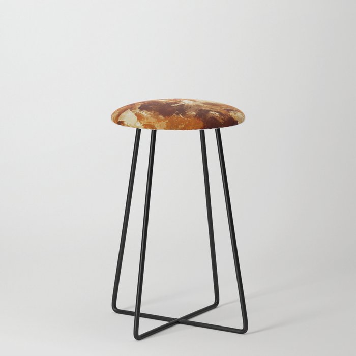 Orange, Gold and Brown Marble Texture Counter Stool