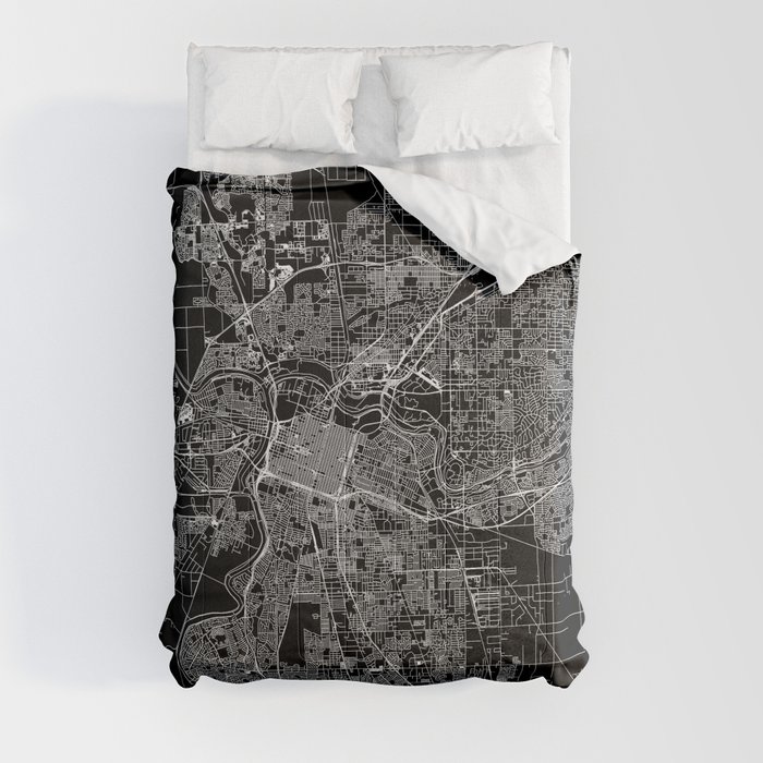 Sacramento Black Map Comforter