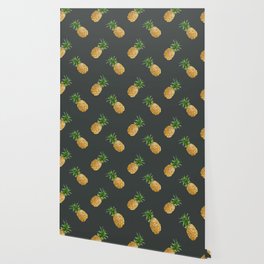 Trendy Summer Pattern with Pineapples Wallpaper