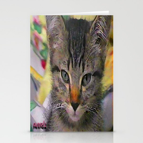 Swoozle's Tabby Kitten After Nap Stationery Cards