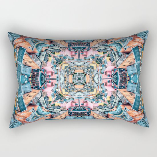 City In A Circle Rectangular Pillow