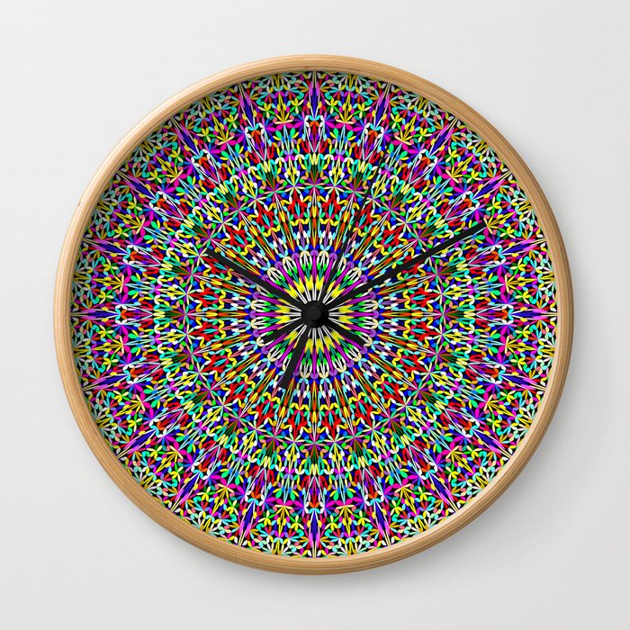 Floral Bohemian Magic Mandala Wall Clock
