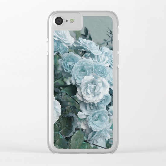 A cloud of blue roses Clear iPhone Case