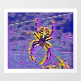 False Widow In Harmonize Art Print | Garden, Gothic, Arachnid, Insect, Psychedelic, Wildlife, Spooky, Wild, Terror, Web 
