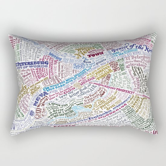 St. Petersburg Literary Map Rectangular Pillow