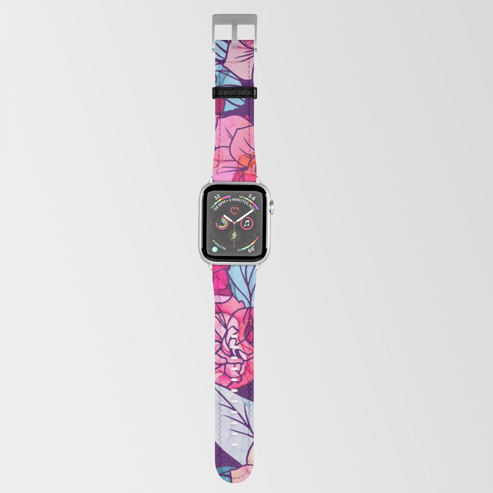 Colorful Flowers Pattern Apple Watch Band