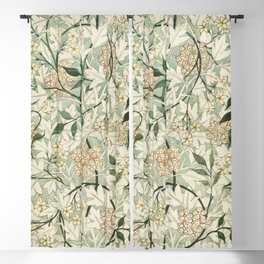 Shabby vintage ivory green rustic floral pattern Blackout Curtain