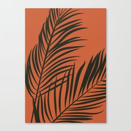 Minimalist Palm Tree Leaf Illustration Canvas Print