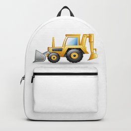 Yellow Excavating Tractor Icon Backpack
