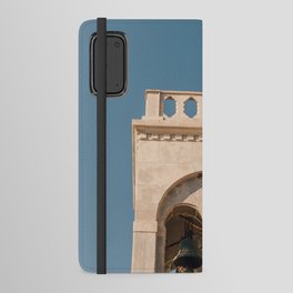 Vintage Summer Vibe Poster | Greek Chapel Tower on the Soft Blue Sky | Travel & Ambiance Photography in Greece, Europe Android Wallet Case