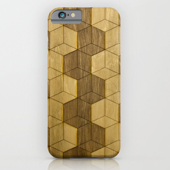 Wooden Zig Zag Optical Cubes iPhone & iPod Case