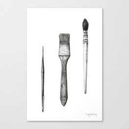 Retired Watercolor Brushes Canvas Print