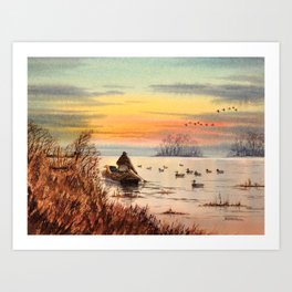 A Great Day For Hunting Ducks Art Print