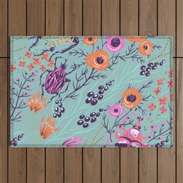 Spring - Flowers And Insects Outdoor Rug