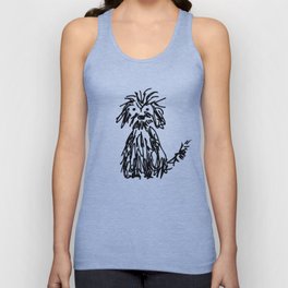 Doggy day Unisex Tanktop | Pets, Mutt, Shaggy, Monochrome, Animal, Drawing, Cavoodle, Dog, Curated, Dogs 