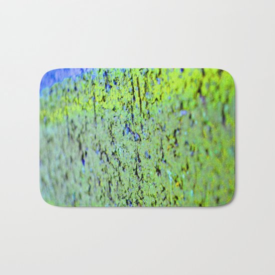 Neon Blue Brick Abstract Bath Mat