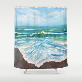 Seashore Foam Shower Curtain