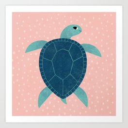 Smiling Sea Turtle Art Print