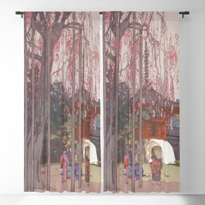 Hiroshi Yoshida, Sakura At Kawagoe - Vintage Japanese Woodblock Print Art Blackout Curtain