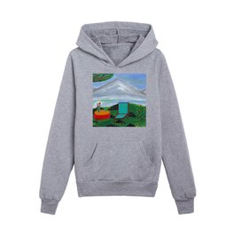 A chilling afternoon in Salzburg acrylic landscape painting Kids Pullover Hoodies