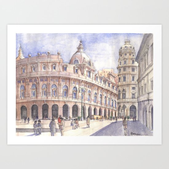 Genova Piazza de Ferrari Art Print