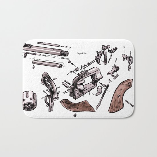 Exploded Gun Bath Mat