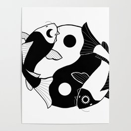 Koi Fish Yin Yang  Poster