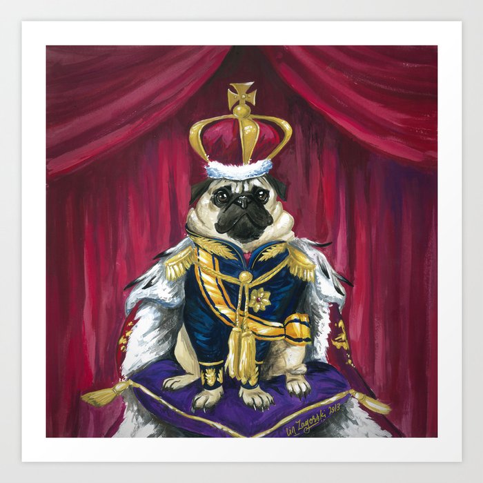 Royal Pug Art Print