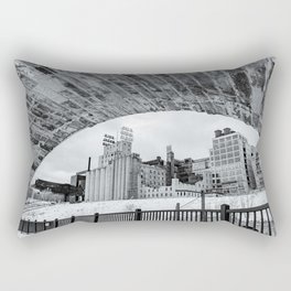 Under the Bridge | Black and White Photography | Minneapolis Architecture Rectangular Pillow