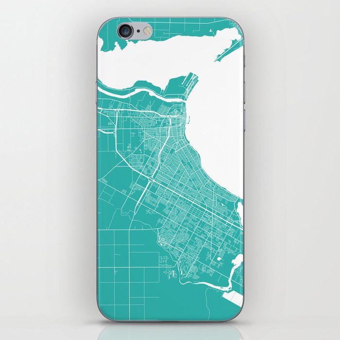 Corpus Christi map turquoise iPhone Skin