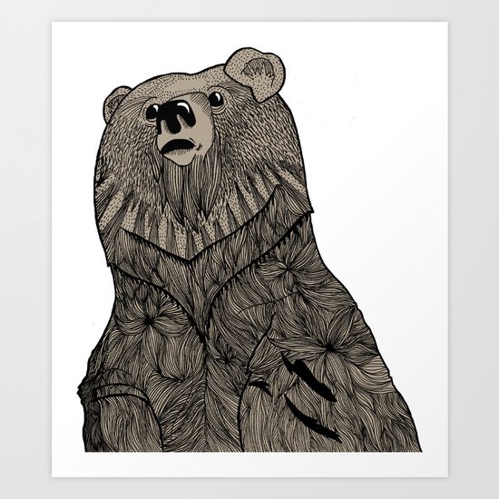 Beary Hairy Art Print