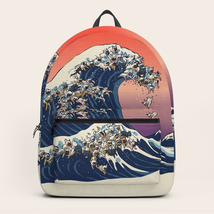 The Great Wave Of French Bulldog Backpack by huebucket ...