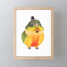 Fanciful Conure with Hat Framed Mini Art Print