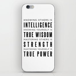 Knowing yourself is true wisdom - Lao Tzu Quote - Literature - Typography Print 1 iPhone Skin